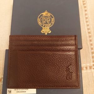 Ralph Lauren Mens Leather Card/Cash Holder